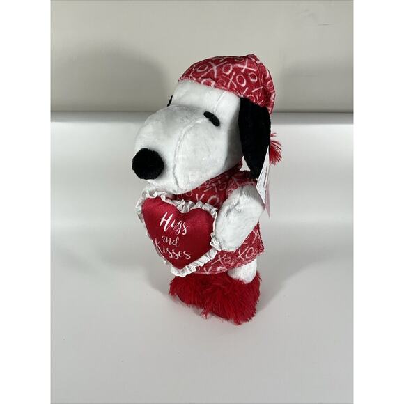 Kellytoy Other - SNOOPY VALENTINE LARGE GREETER 2025 RARE HEARTS PAJAMAS PLUSH PEANUTS STEPPER
